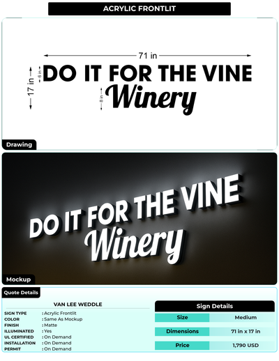 CUSTOM MOCKUP SIGN FOR Van Lee Weddle