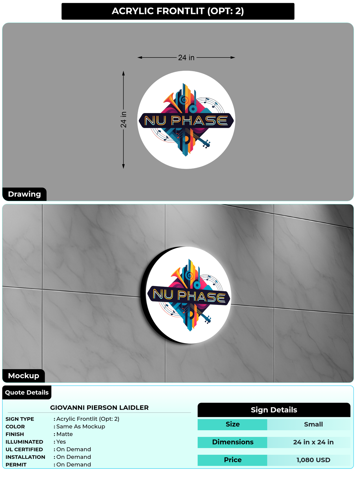 CUSTOM MOCKUP SIGN FOR Giovanni Pierson Laidler