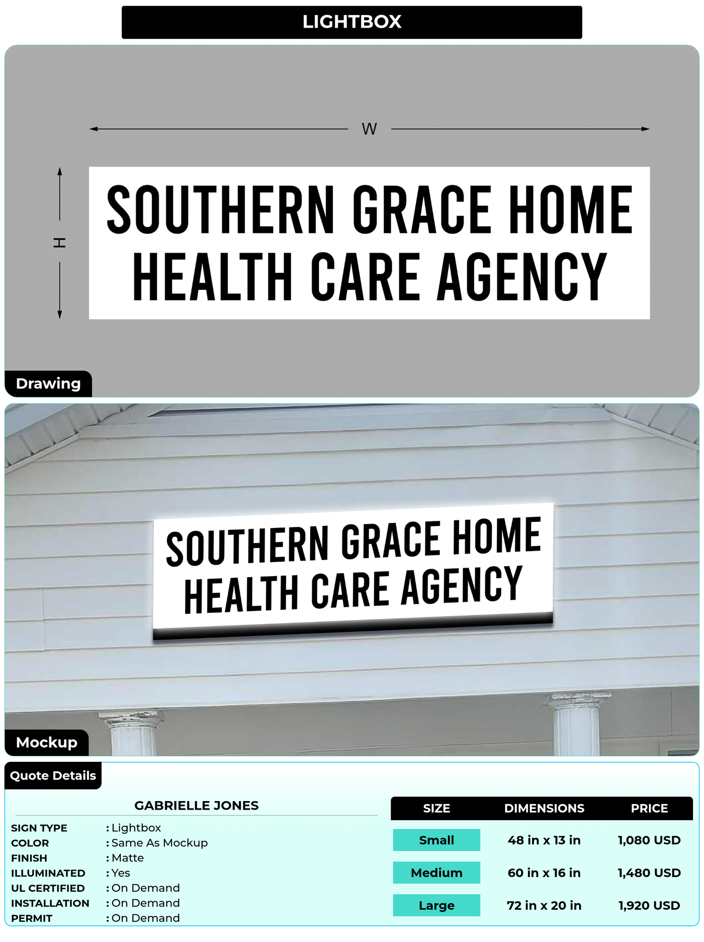 CUSTOM MOCKUP SIGN FOR Gabrielle Jones