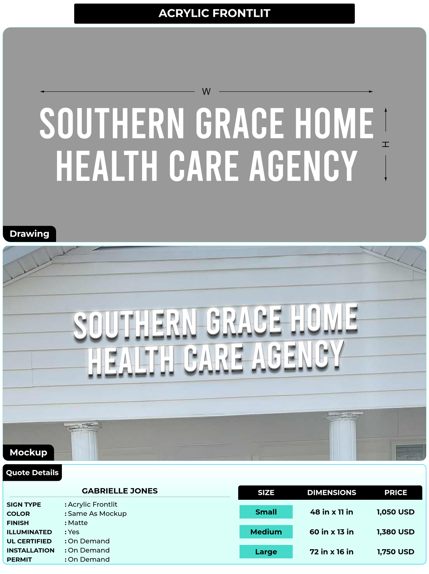 CUSTOM MOCKUP SIGN FOR Gabrielle Jones