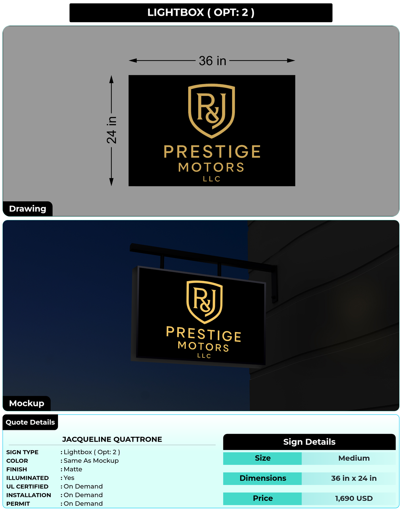 CUSTOM MOCKUP SIGN FOR jacqueline quattrone