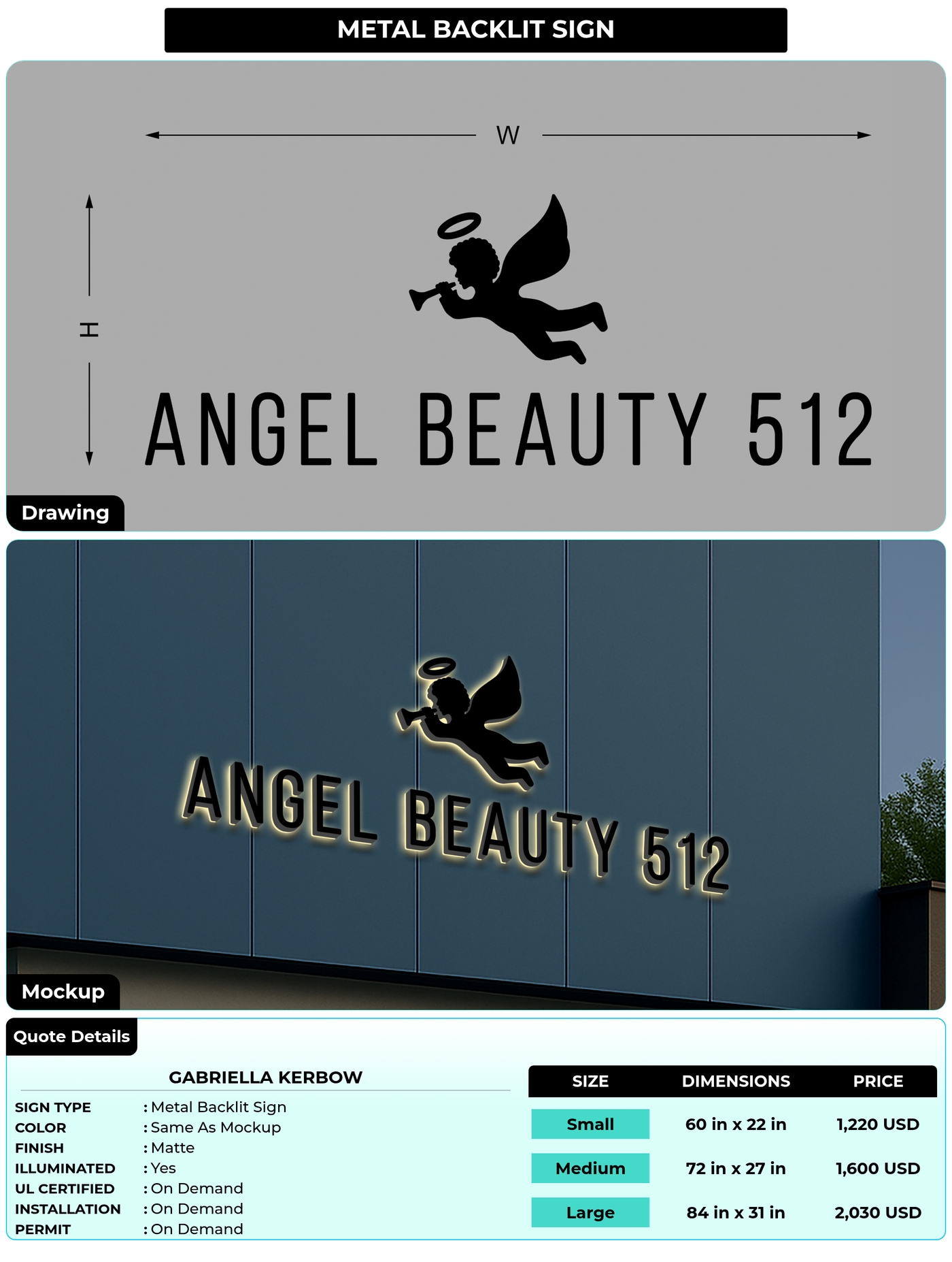 CUSTOM MOCKUP SIGN FOR Gabriella Kerbow
