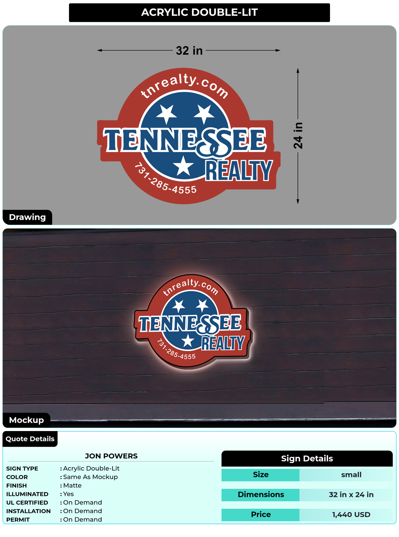 CUSTOM MOCKUP SIGN FOR Jon Powers