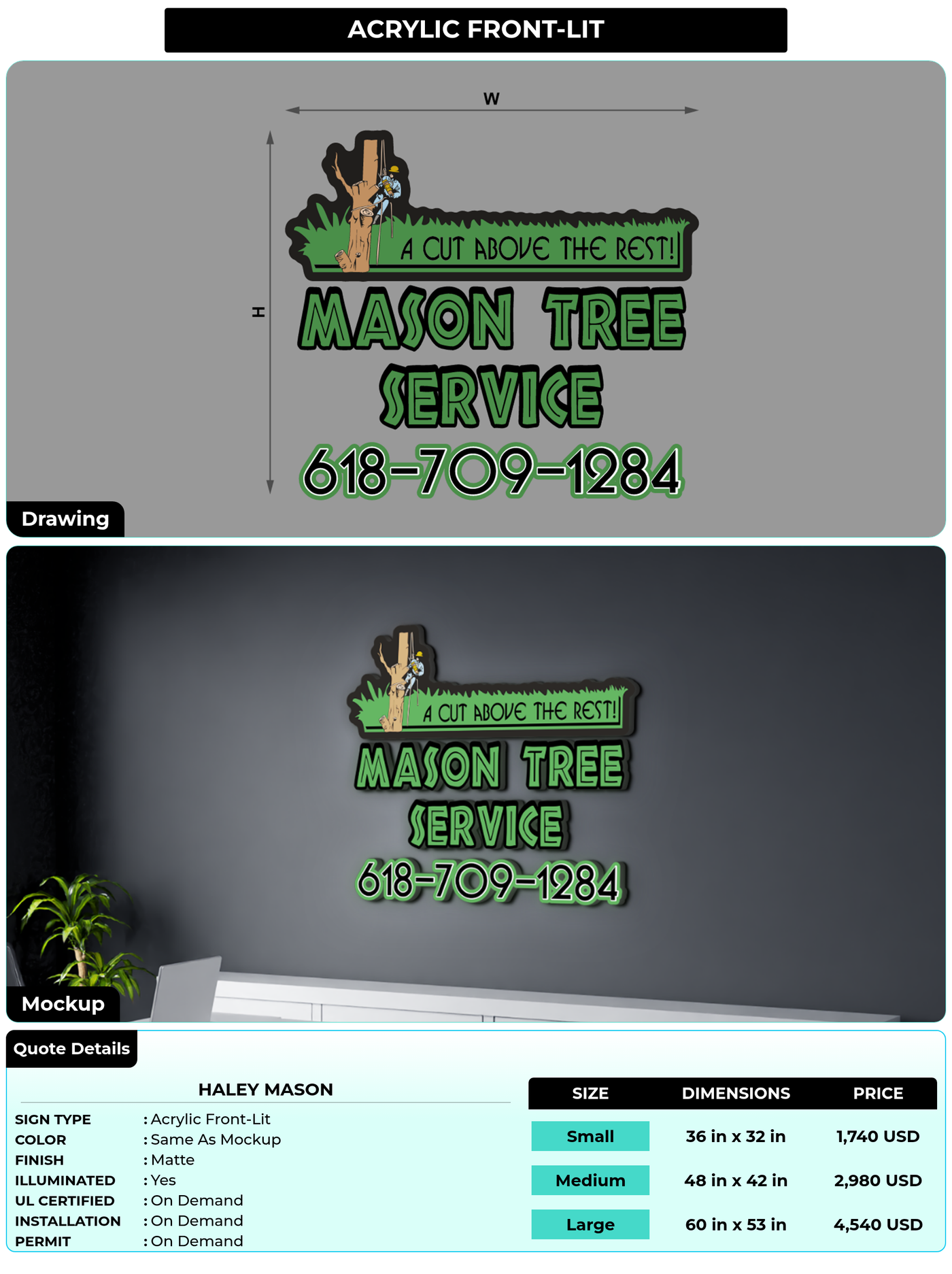 CUSTOM MOCKUP SIGN FOR Haley Mason