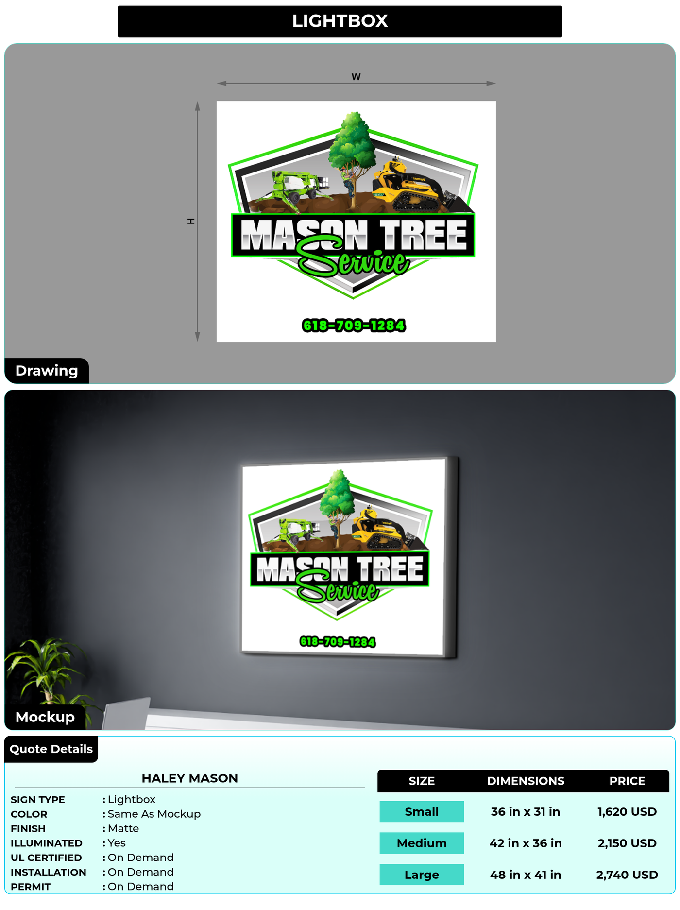CUSTOM MOCKUP SIGN FOR Haley Mason