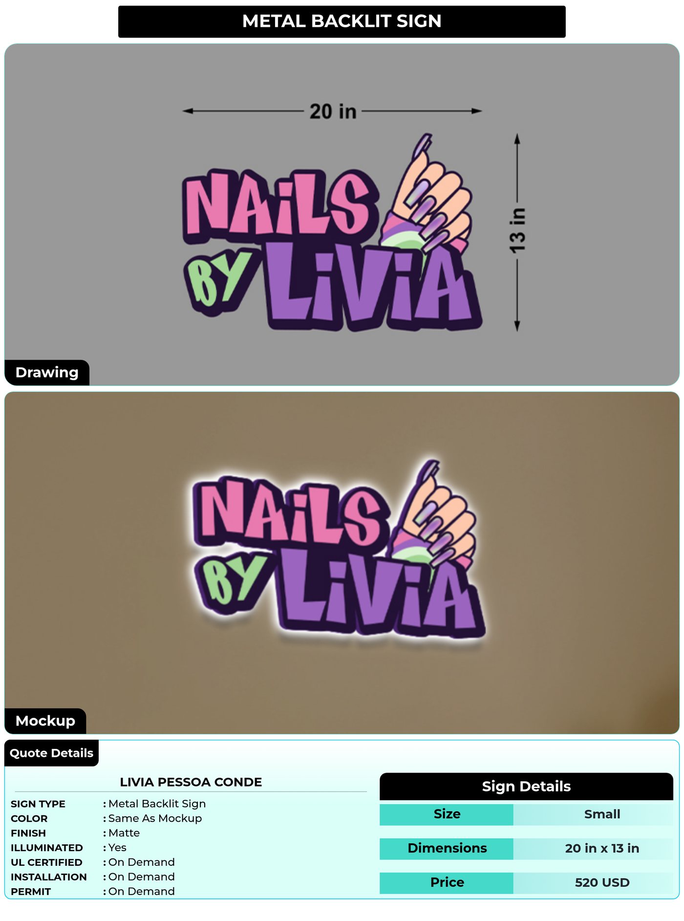 CUSTOM MOCKUP SIGN FOR Livia Pessoa conde