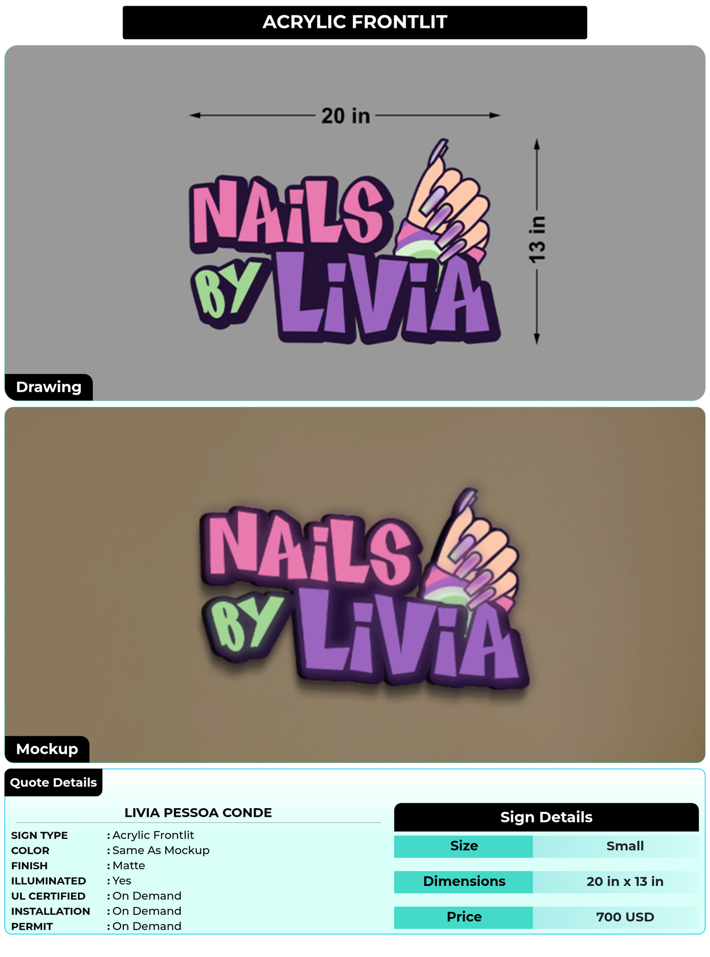CUSTOM MOCKUP SIGN FOR Livia Pessoa conde