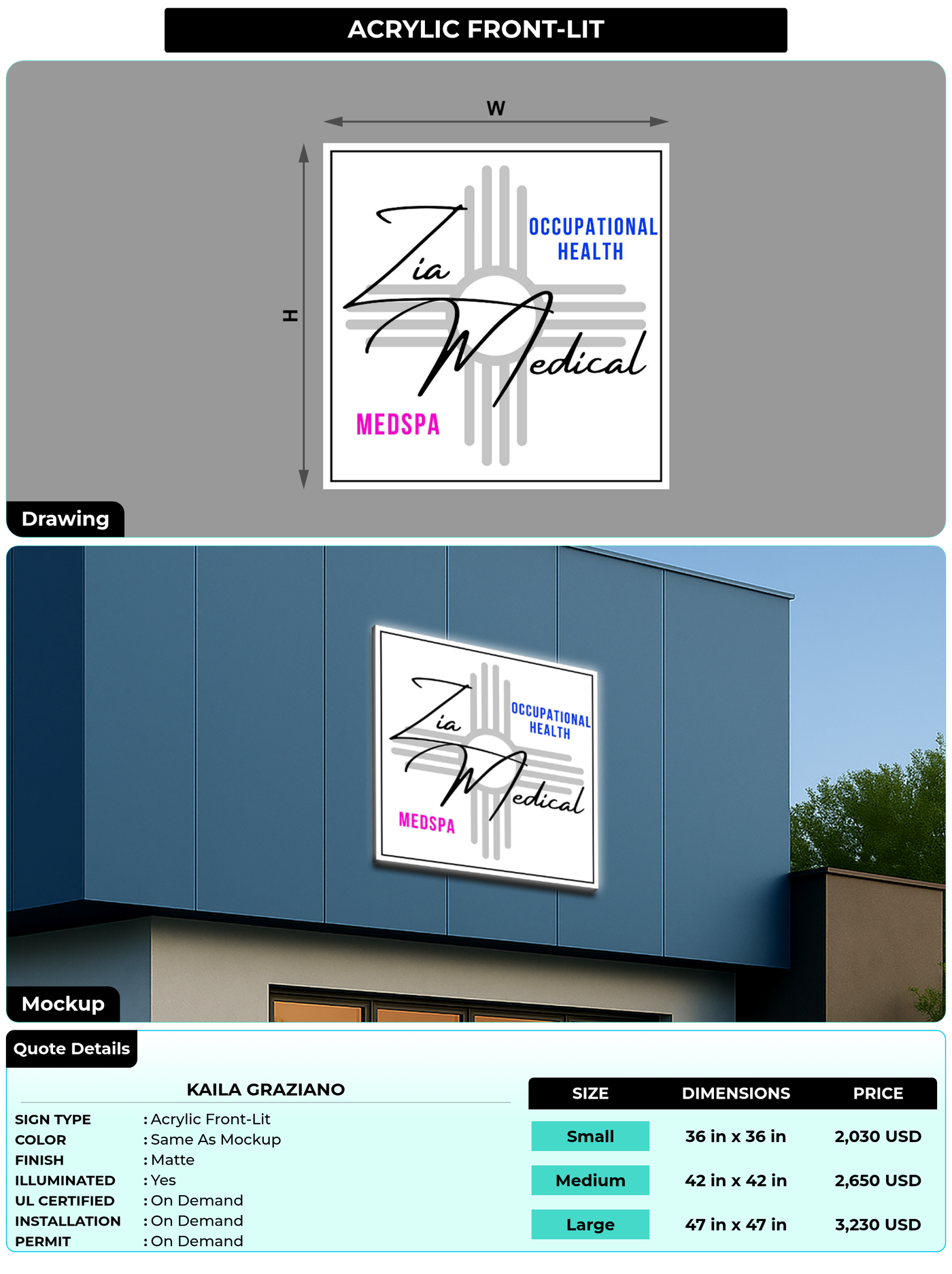 CUSTOM MOCKUP SIGN FOR Kaila Graziano