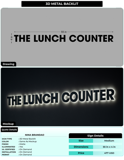 CUSTOM MOCKUP SIGN FOR Nina Brandao