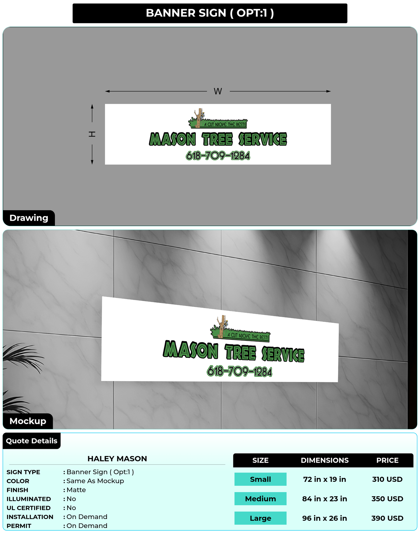 CUSTOM MOCKUP SIGN FOR Haley Mason