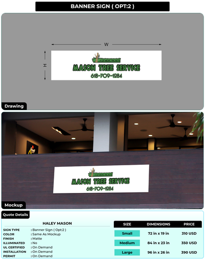 CUSTOM MOCKUP SIGN FOR Haley Mason