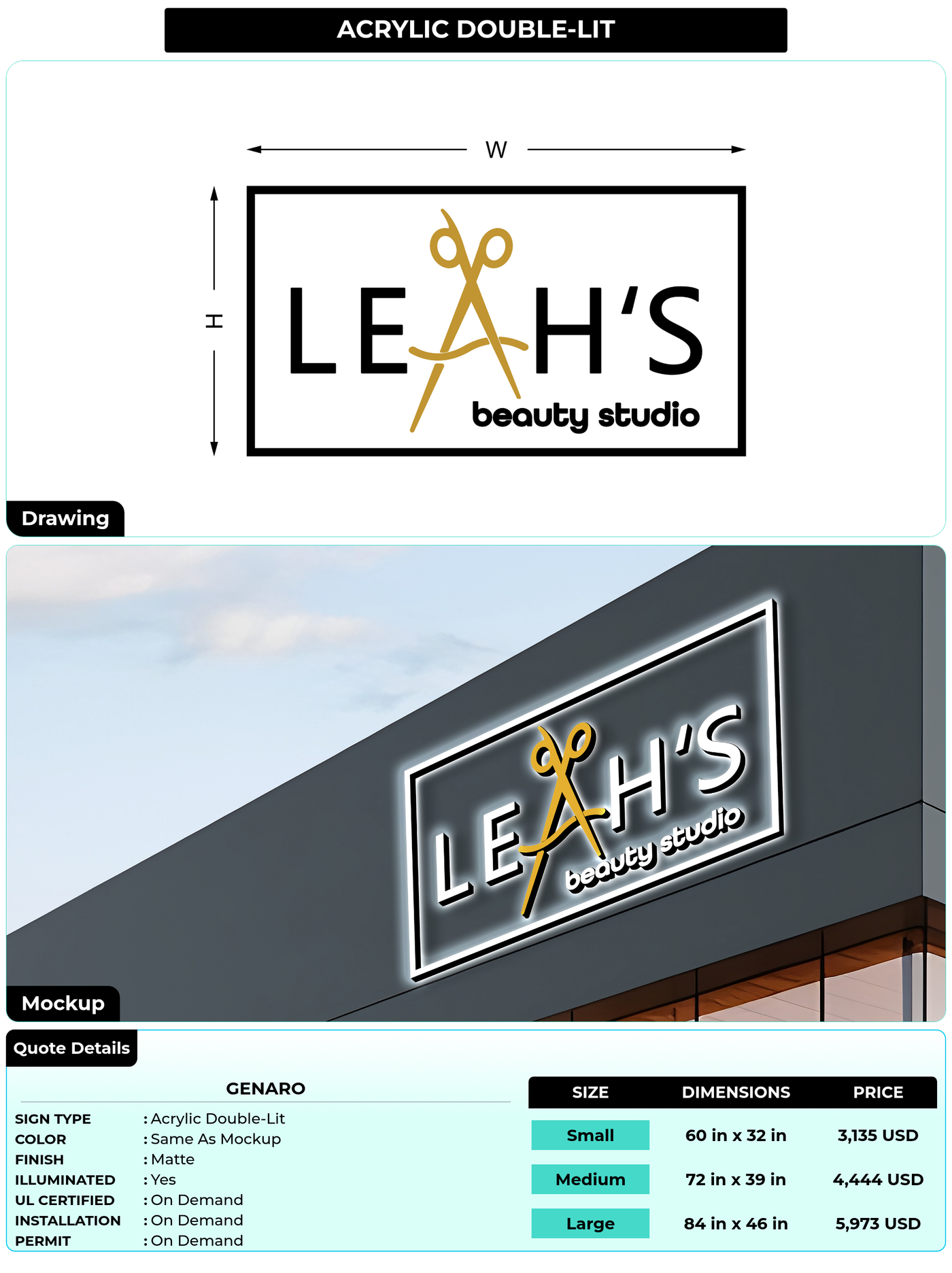 CUSTOM MOCKUP SIGN FOR Genaro
