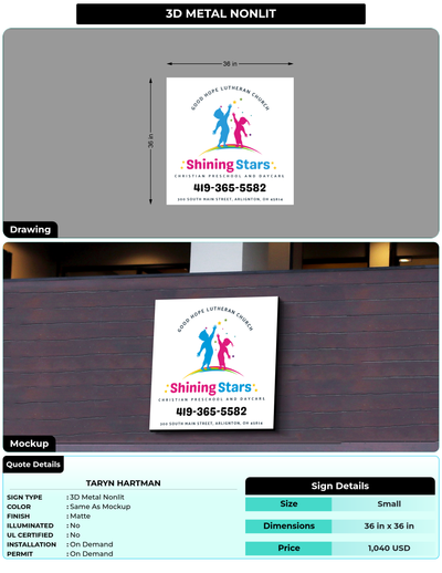 CUSTOM MOCKUP SIGN FOR Taryn Hartman