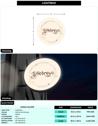 CUSTOM MOCKUP SIGN FOR Emma Oliver