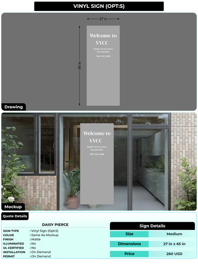 CUSTOM MOCKUP SIGN FOR Daisy Pierce