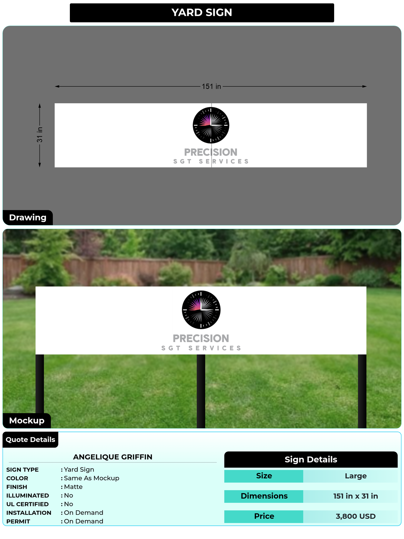 CUSTOM MOCKUP SIGN FOR Angelique Griffin