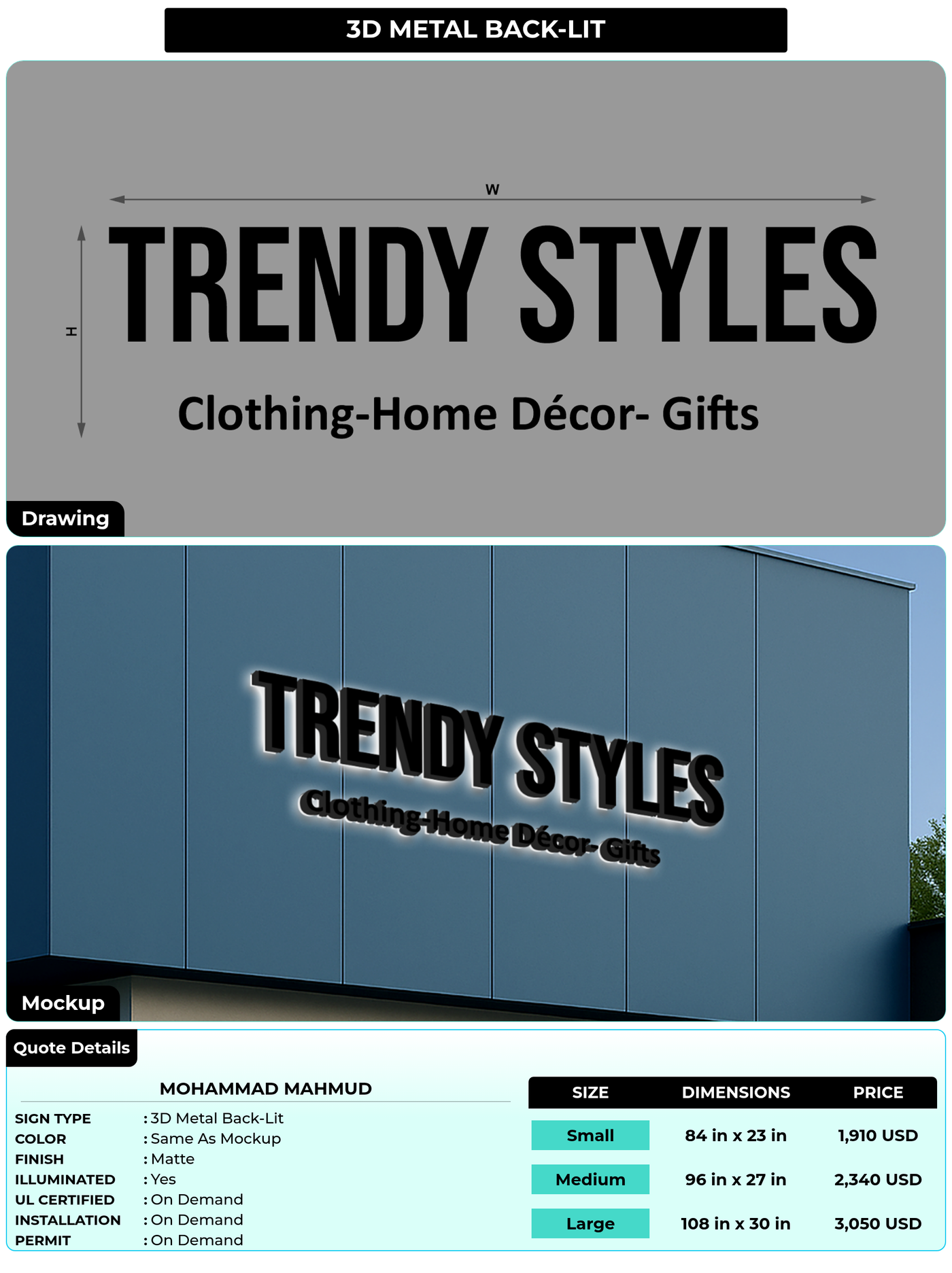 CUSTOM MOCKUP SIGN FOR mohammad mahmud