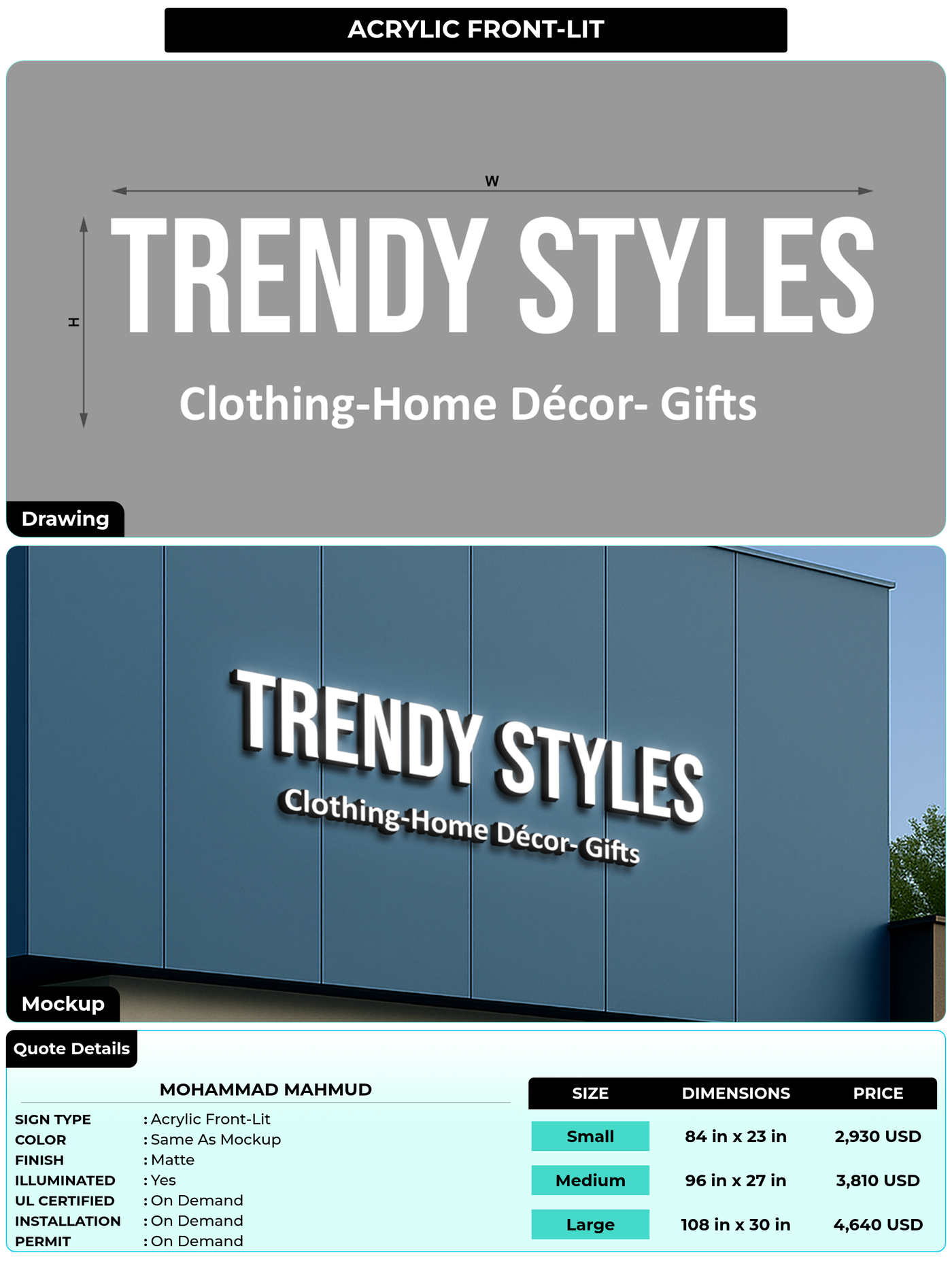CUSTOM MOCKUP SIGN FOR mohammad mahmud