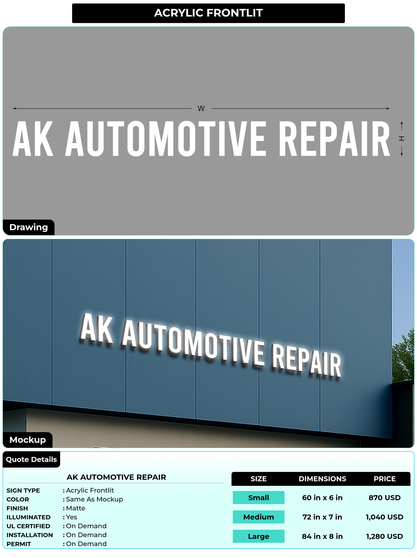 CUSTOM MOCKUP SIGN FOR AK Automotive Repair