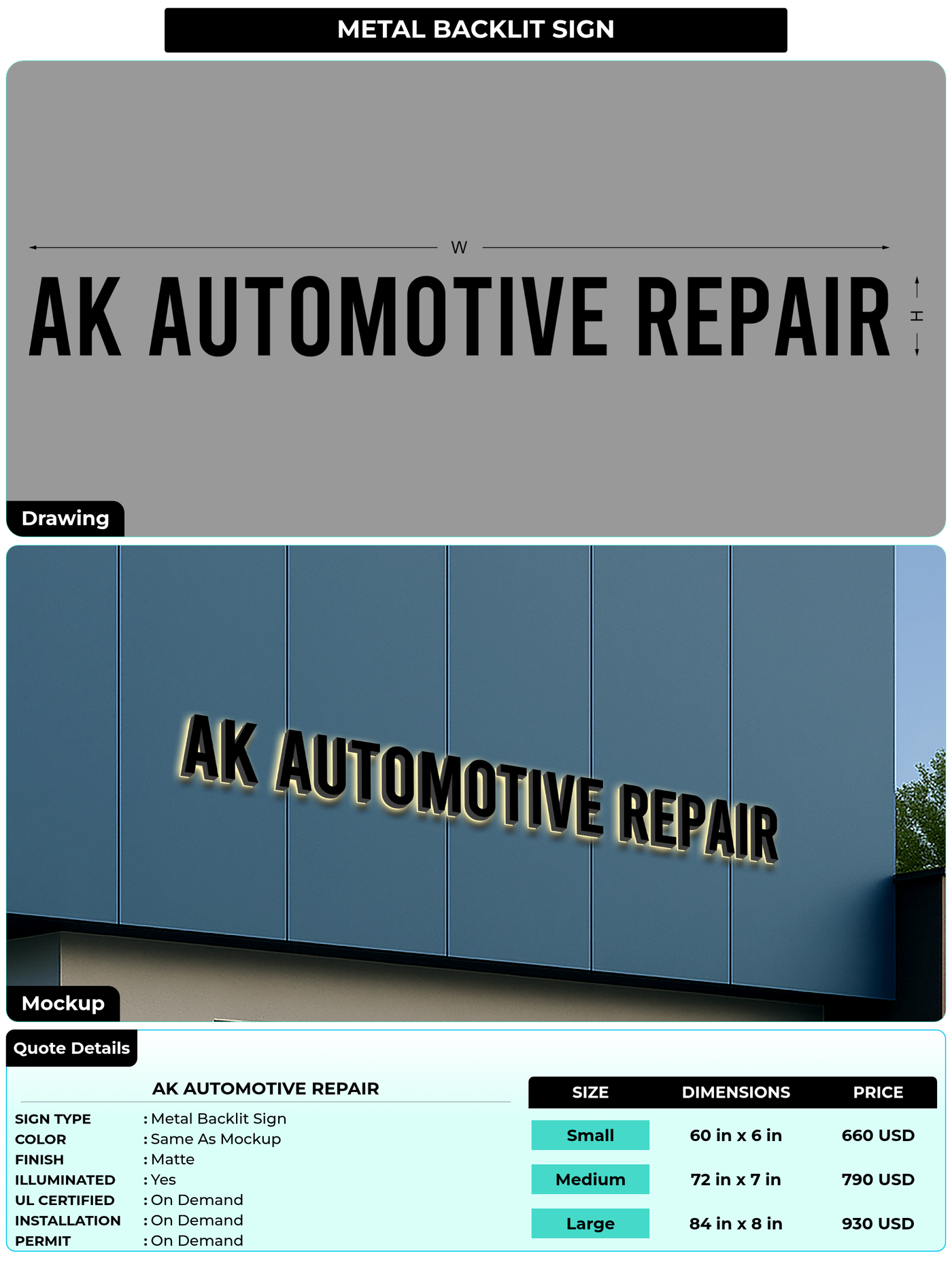 CUSTOM MOCKUP SIGN FOR AK Automotive Repair