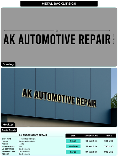 CUSTOM MOCKUP SIGN FOR AK Automotive Repair