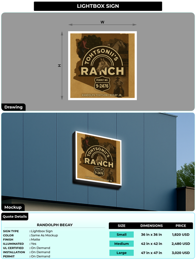 CUSTOM MOCKUP SIGN FOR Randolph Begay