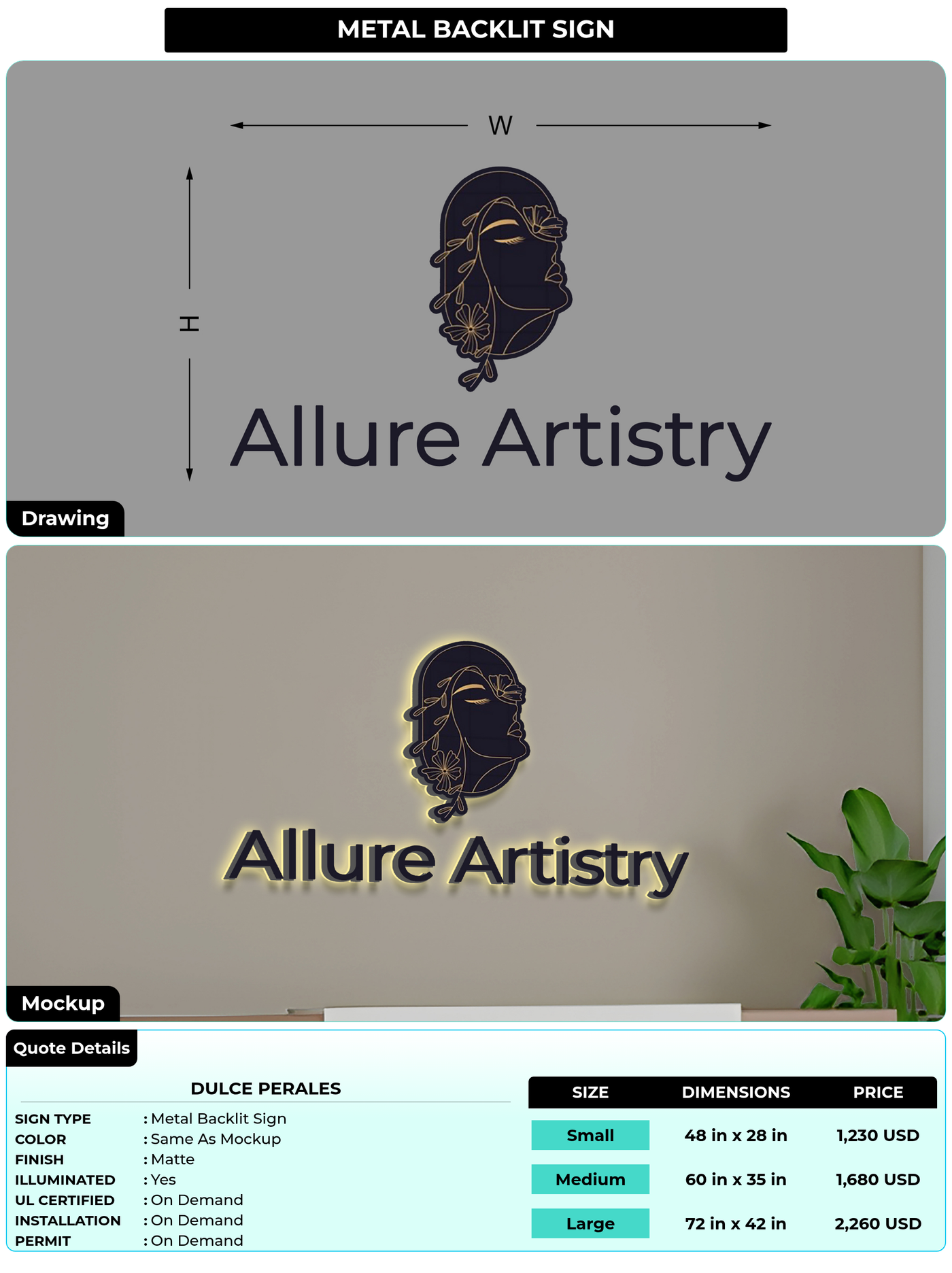 CUSTOM MOCKUP SIGN FOR Dulce Perales