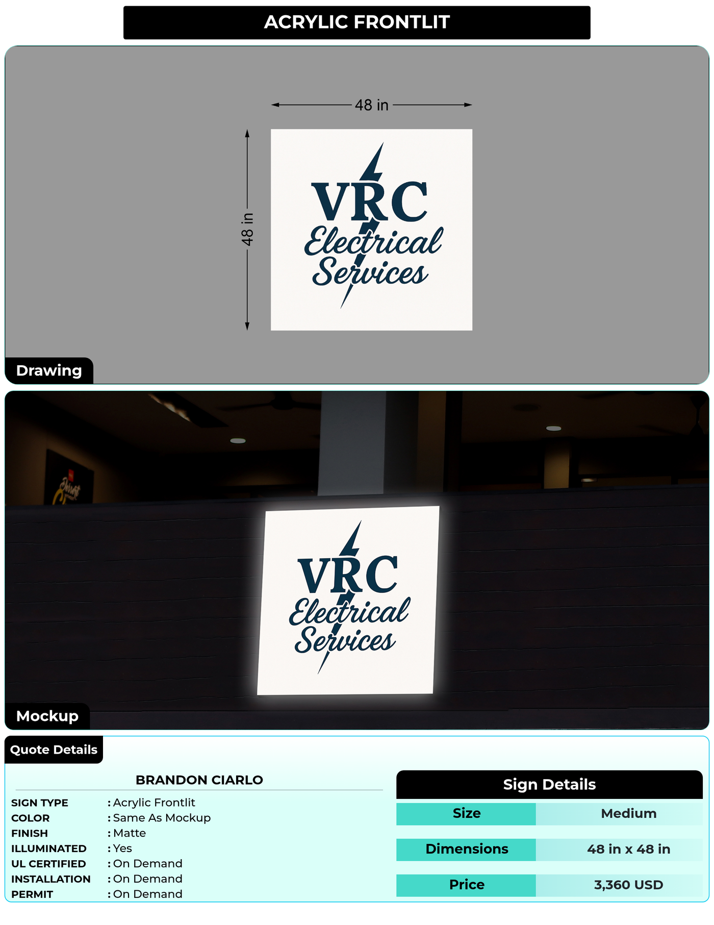 CUSTOM MOCKUP SIGN FOR Brandon Ciarlo