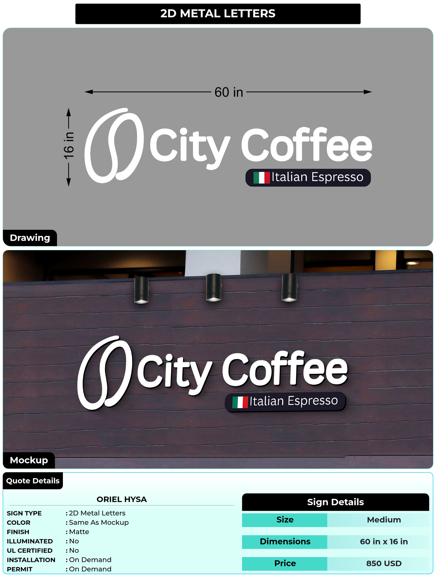 CUSTOM MOCKUP SIGN FOR Oriel hysa