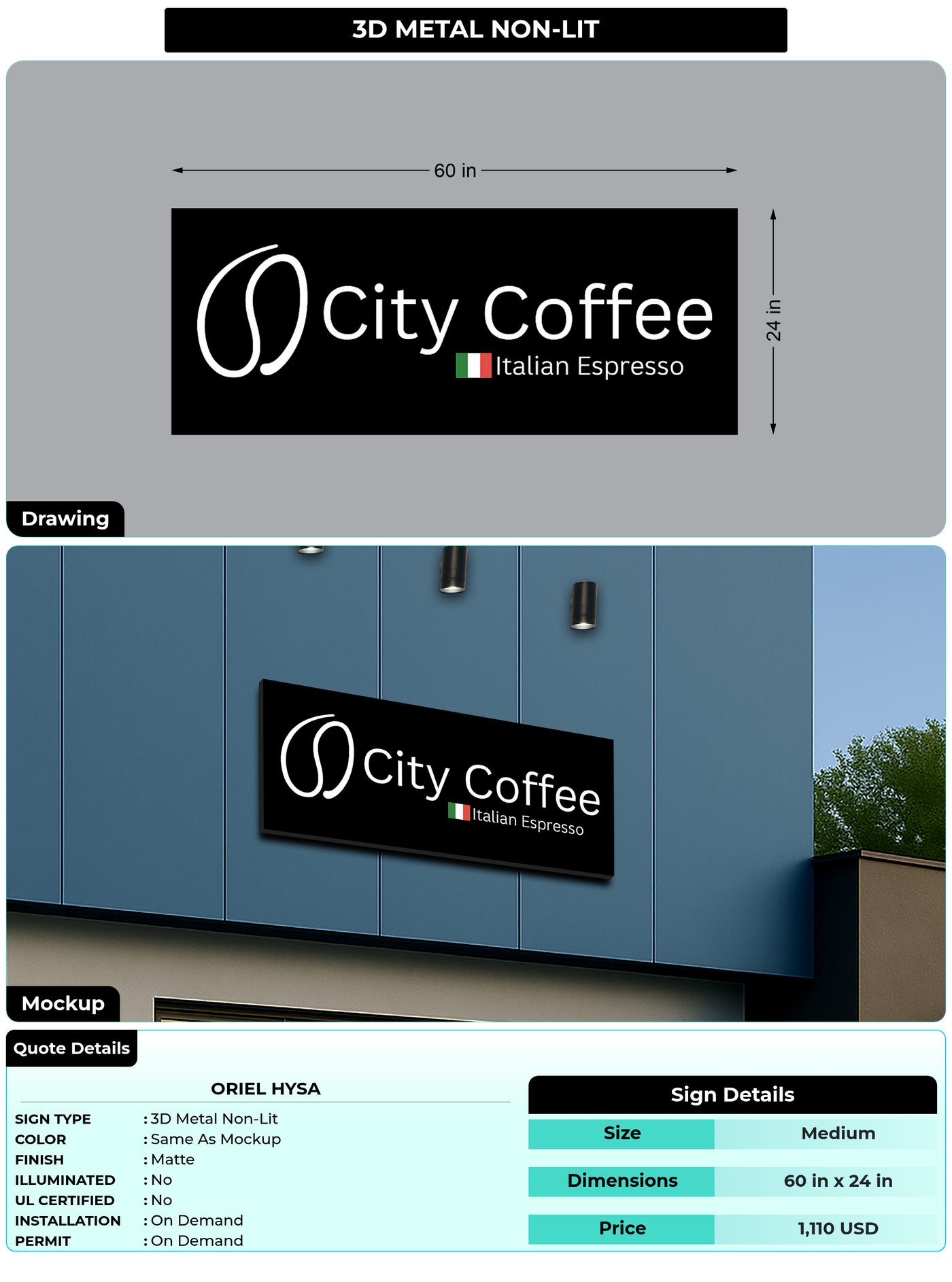 CUSTOM MOCKUP SIGN FOR oriel hysa