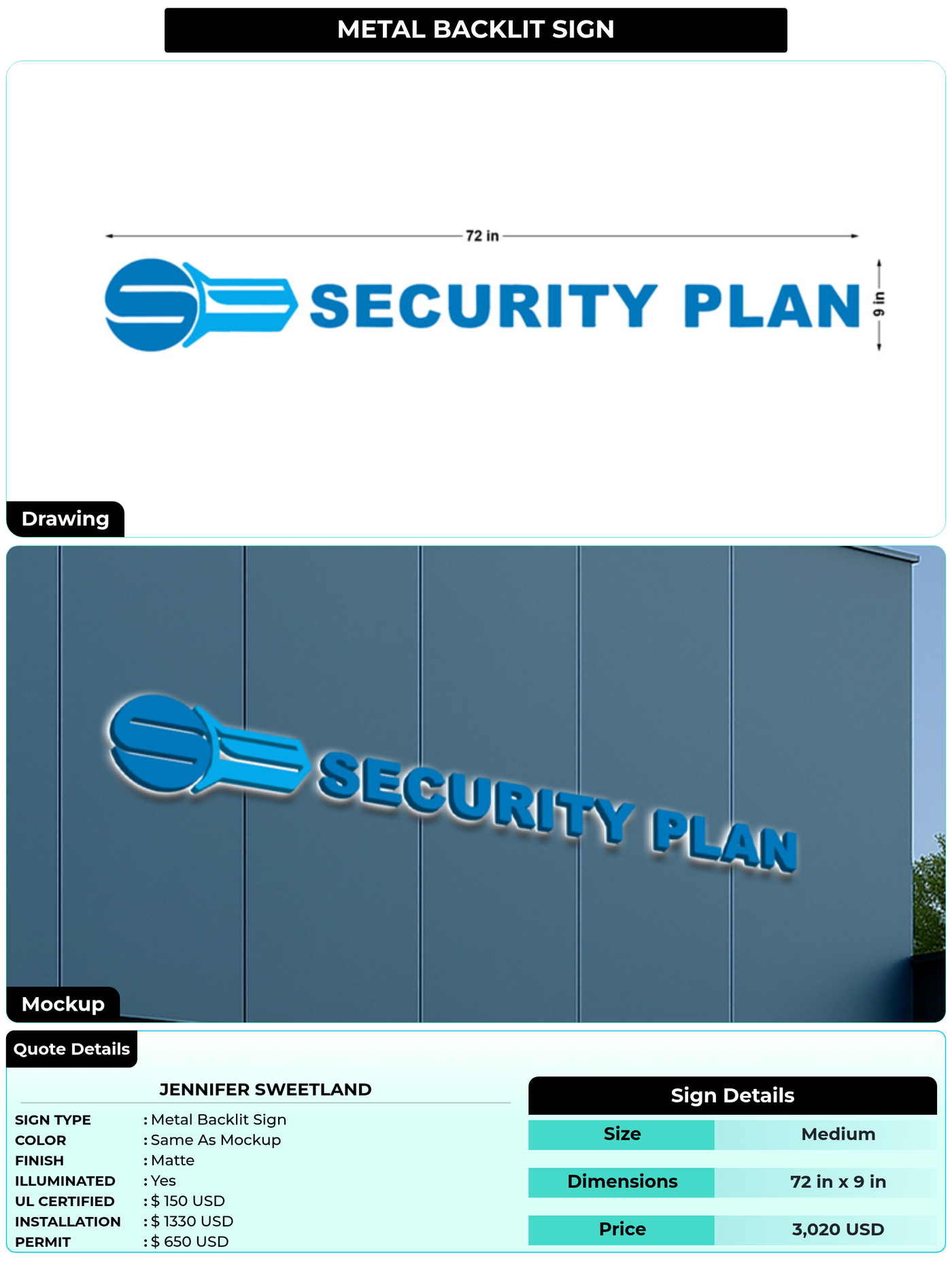 CUSTOM MOCKUP SIGN FOR Jennifer Sweetland