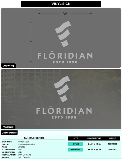 CUSTOM MOCKUP SIGN FOR Tahira McBride