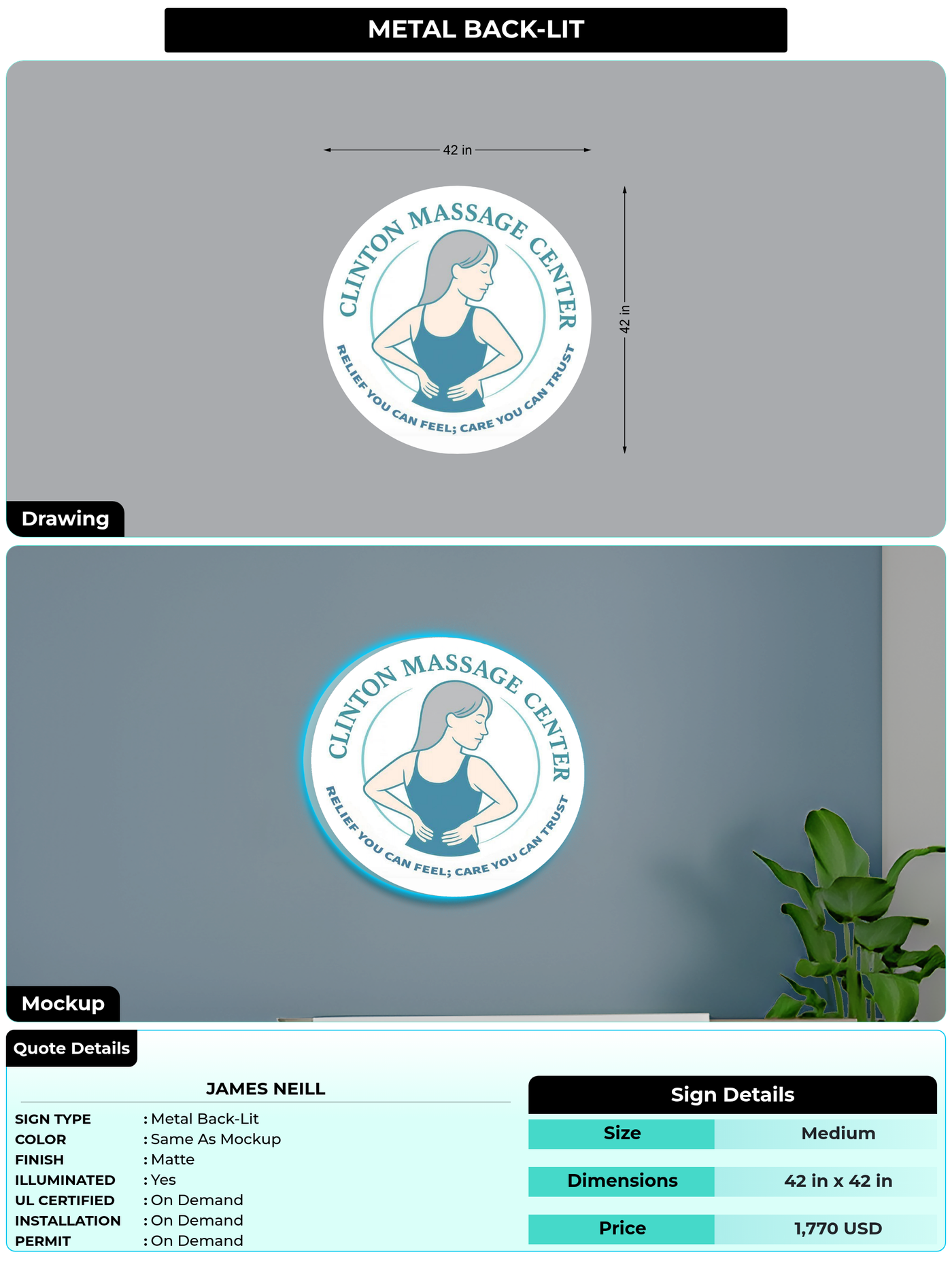 CUSTOM MOCKUP SIGN FOR James neill