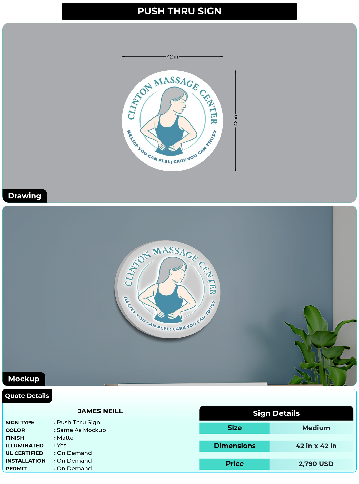 CUSTOM MOCKUP SIGN FOR James neill