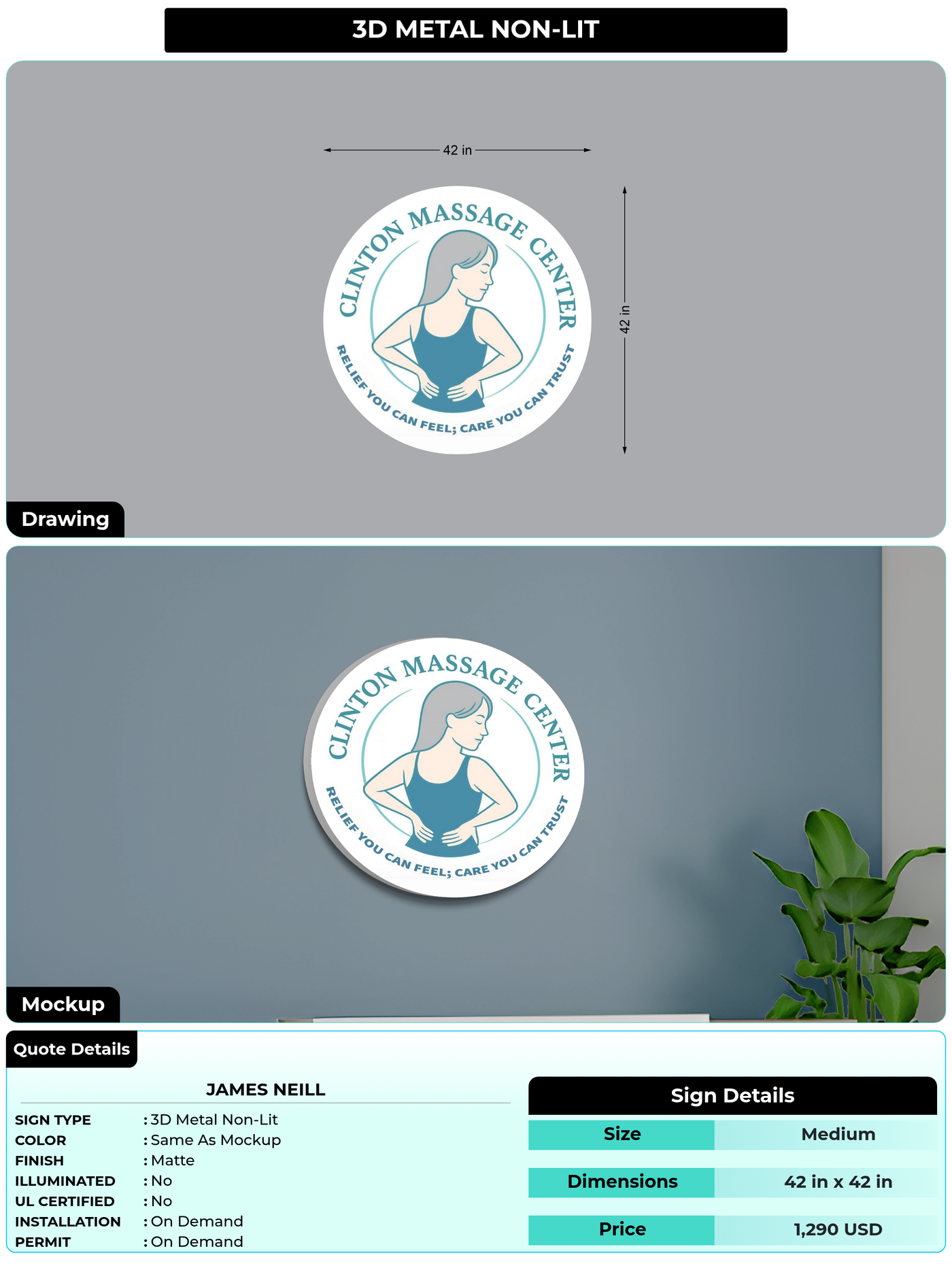 CUSTOM MOCKUP SIGN FOR James neill