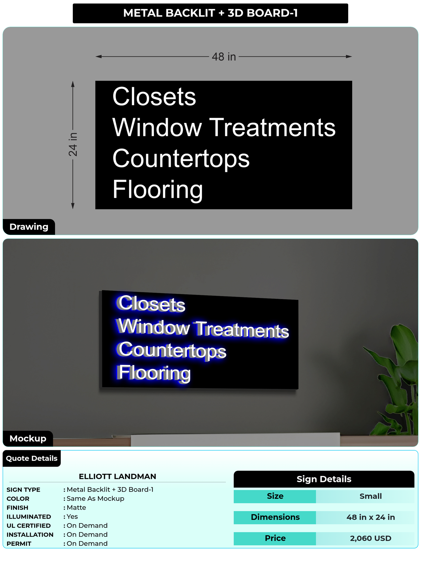CUSTOM MOCKUP SIGN FOR Elliott Landman