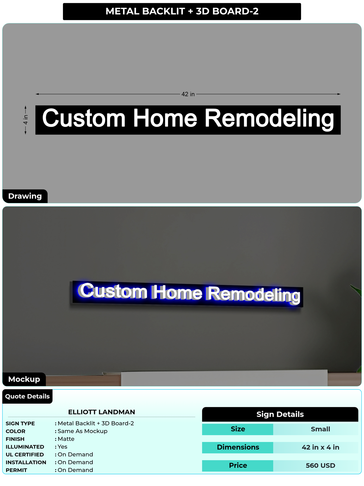 CUSTOM MOCKUP SIGN FOR Elliott Landman