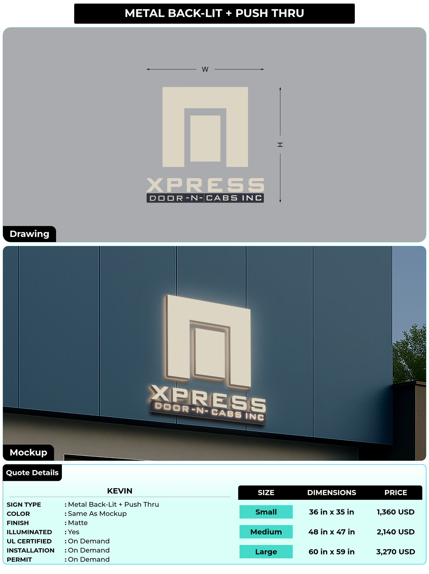 CUSTOM MOCKUP SIGN FOR Kevin