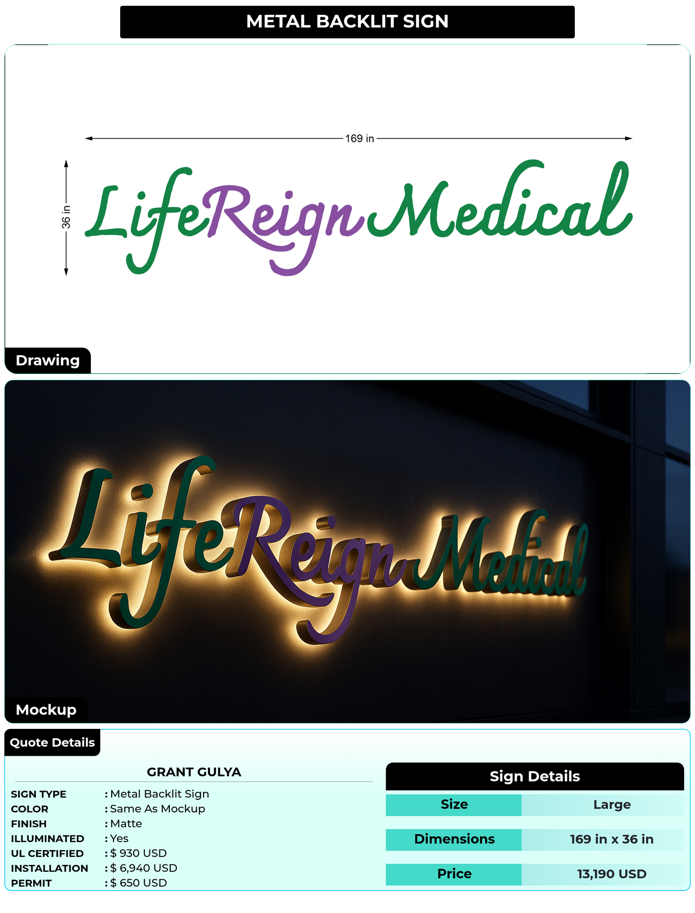 CUSTOM MOCKUP SIGN FOR Grant Gulya