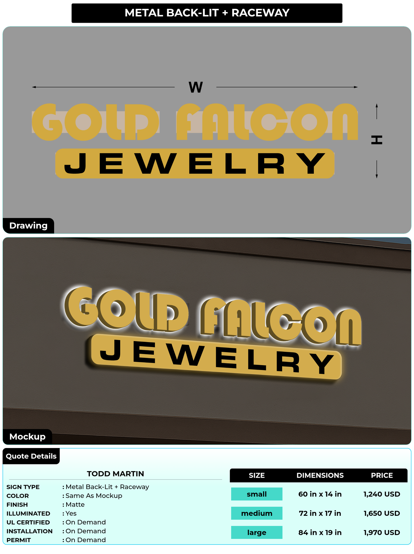 CUSTOM MOCKUP SIGN FOR Todd Martin