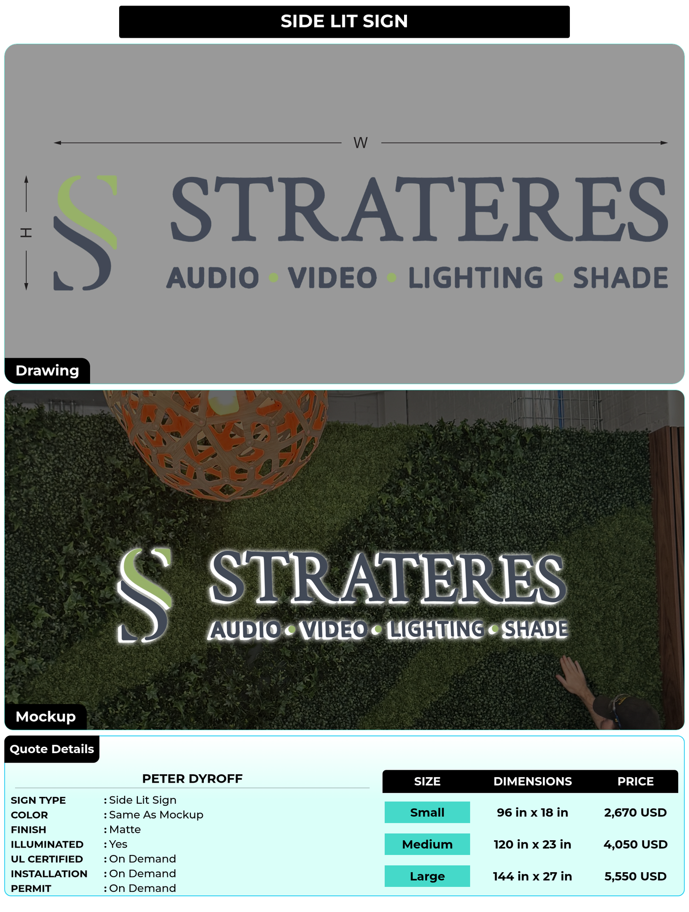 CUSTOM MOCKUP SIGN FOR Peter Dyroff