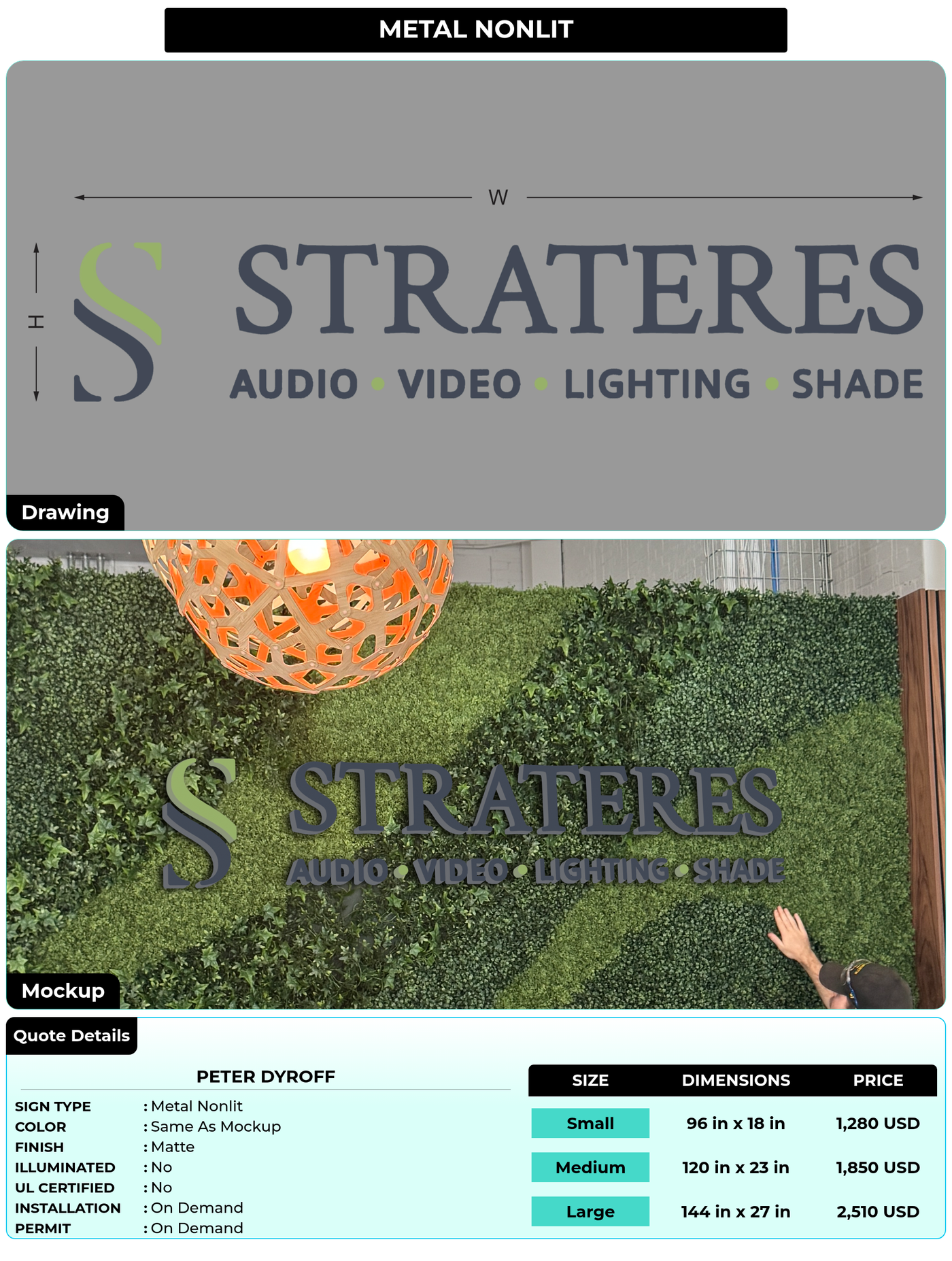 CUSTOM MOCKUP SIGN FOR Peter Dyroff
