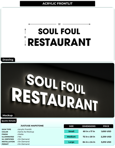 CUSTOM MOCKUP SIGN FOR Justuse mapstone