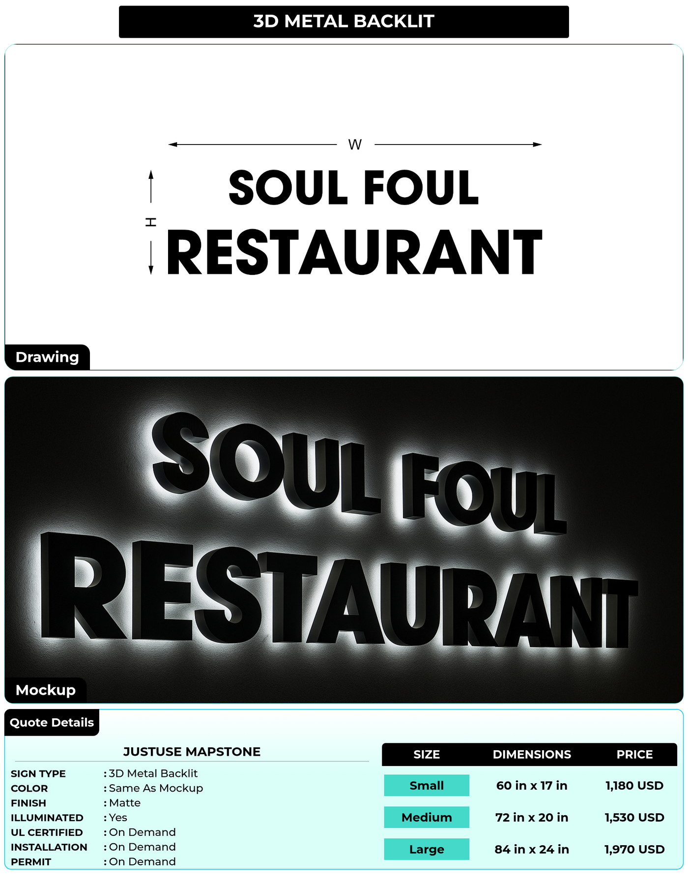 CUSTOM MOCKUP SIGN FOR Justuse mapstone