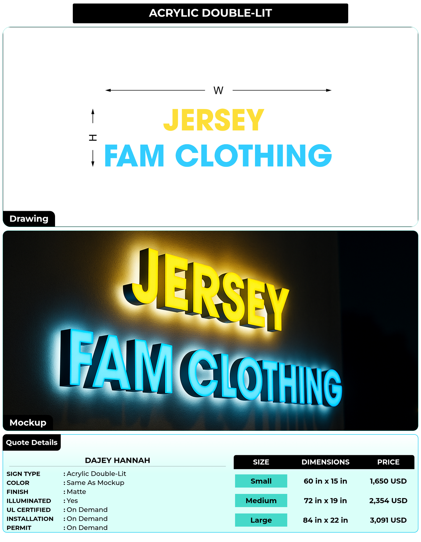 CUSTOM MOCKUP SIGN FOR Dajey Hannah