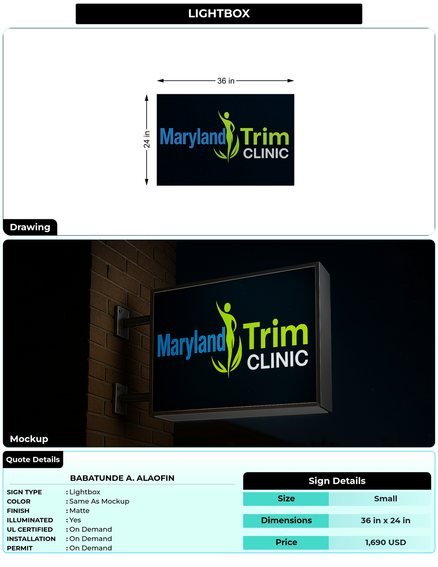 CUSTOM MOCKUP SIGN FOR Babatunde A. Alaofin