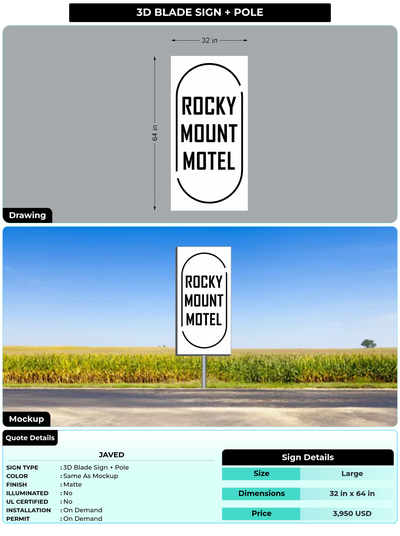 CUSTOM MOCKUP SIGN FOR Javed