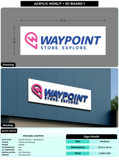CUSTOM MOCKUP SIGN FOR Michael Santos