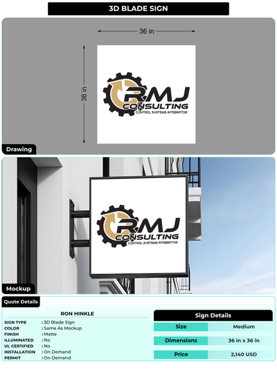 CUSTOM MOCKUP SIGN FOR Ron Hinkle