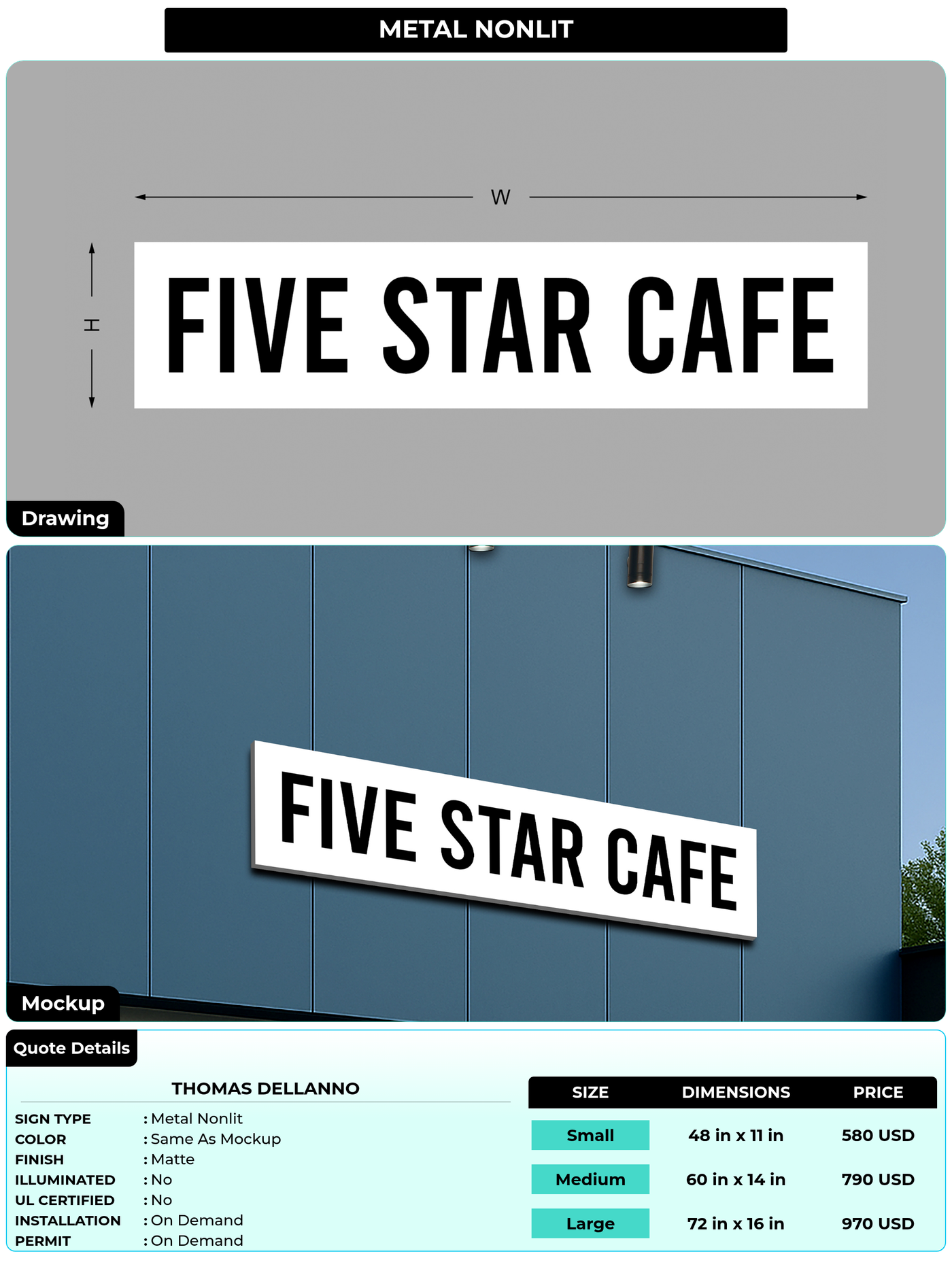 CUSTOM MOCKUP SIGN FOR Thomas Dellanno